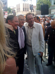 John Lasseter, Randy, and Eric Idle celebrate Randy's Hollywood Star.
